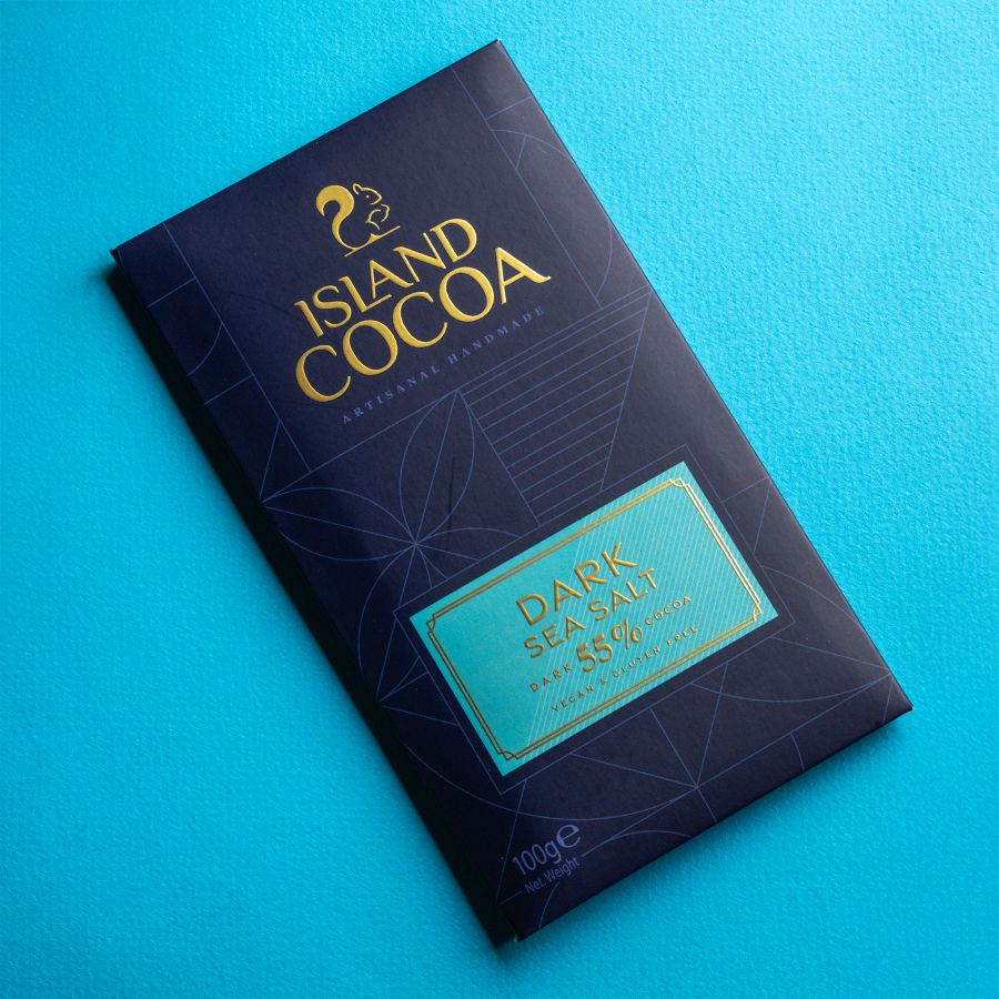 Island Cocoa Dark Sea Salt with 55% Dark Cocoa 100g